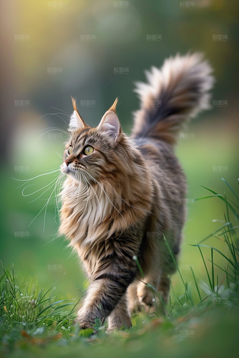 缅因猫可爱养宠摄影图