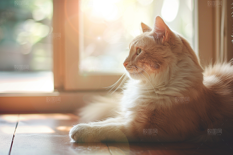 缅因猫品种猫宠物猫摄影图