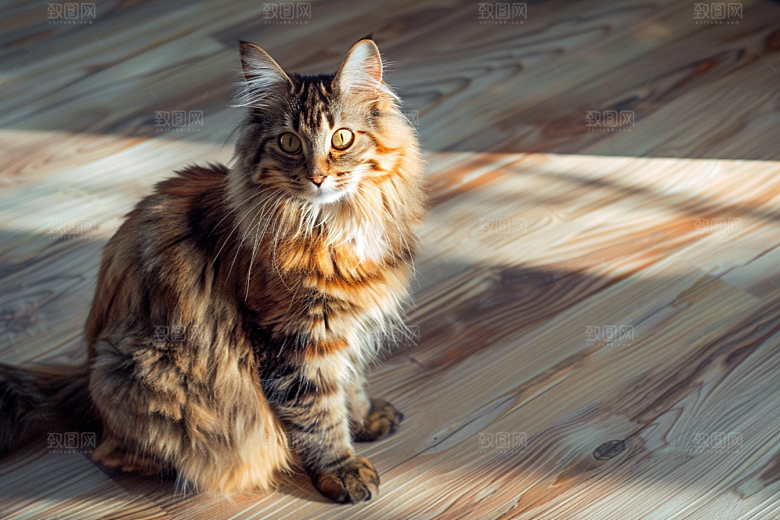 缅因猫宠物猫可爱摄影图