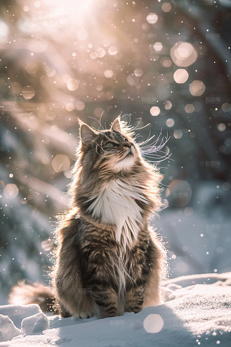 缅因猫可爱养宠摄影图