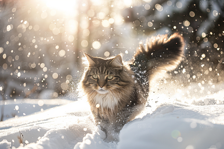缅因猫长毛猫高清摄影图