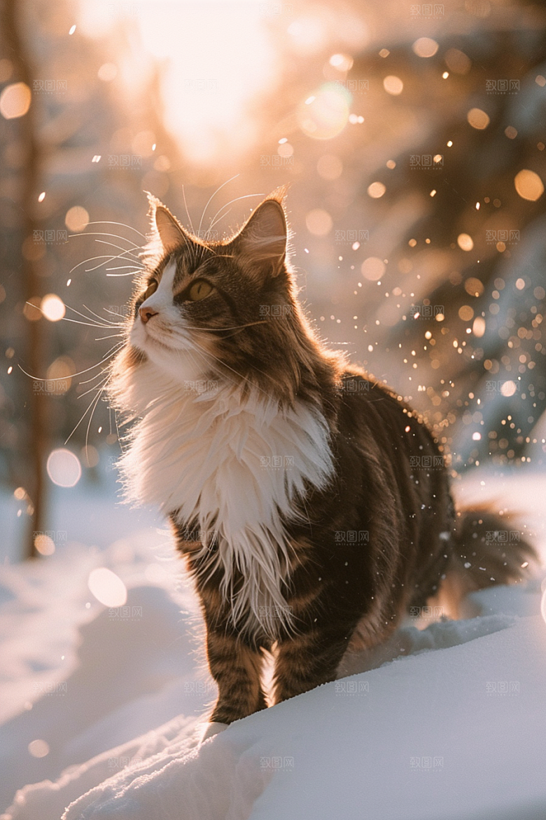 缅因猫长毛猫小动物摄影图