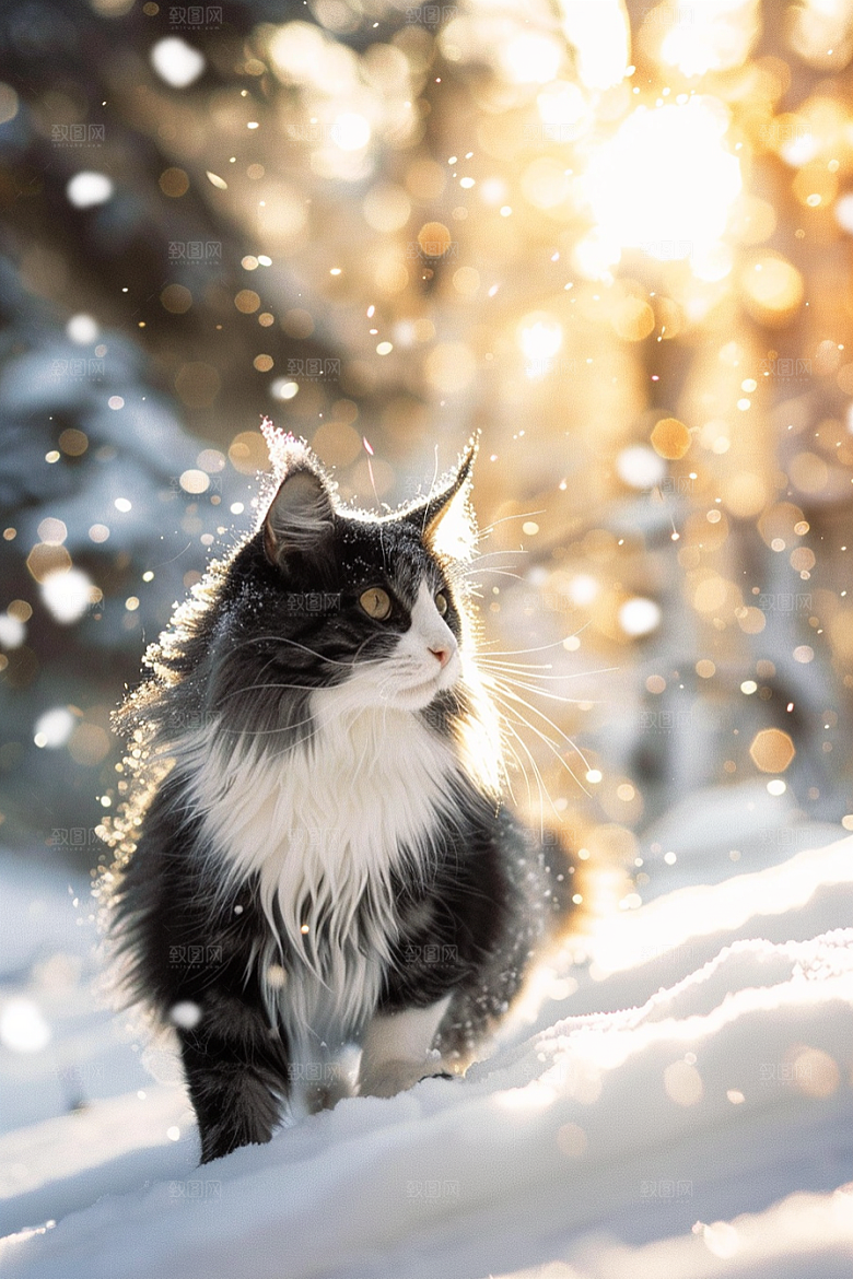 缅因猫小动物可爱摄影图