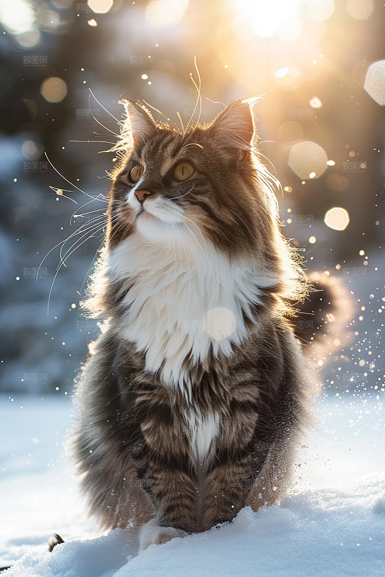 缅因猫长毛猫高清摄影图