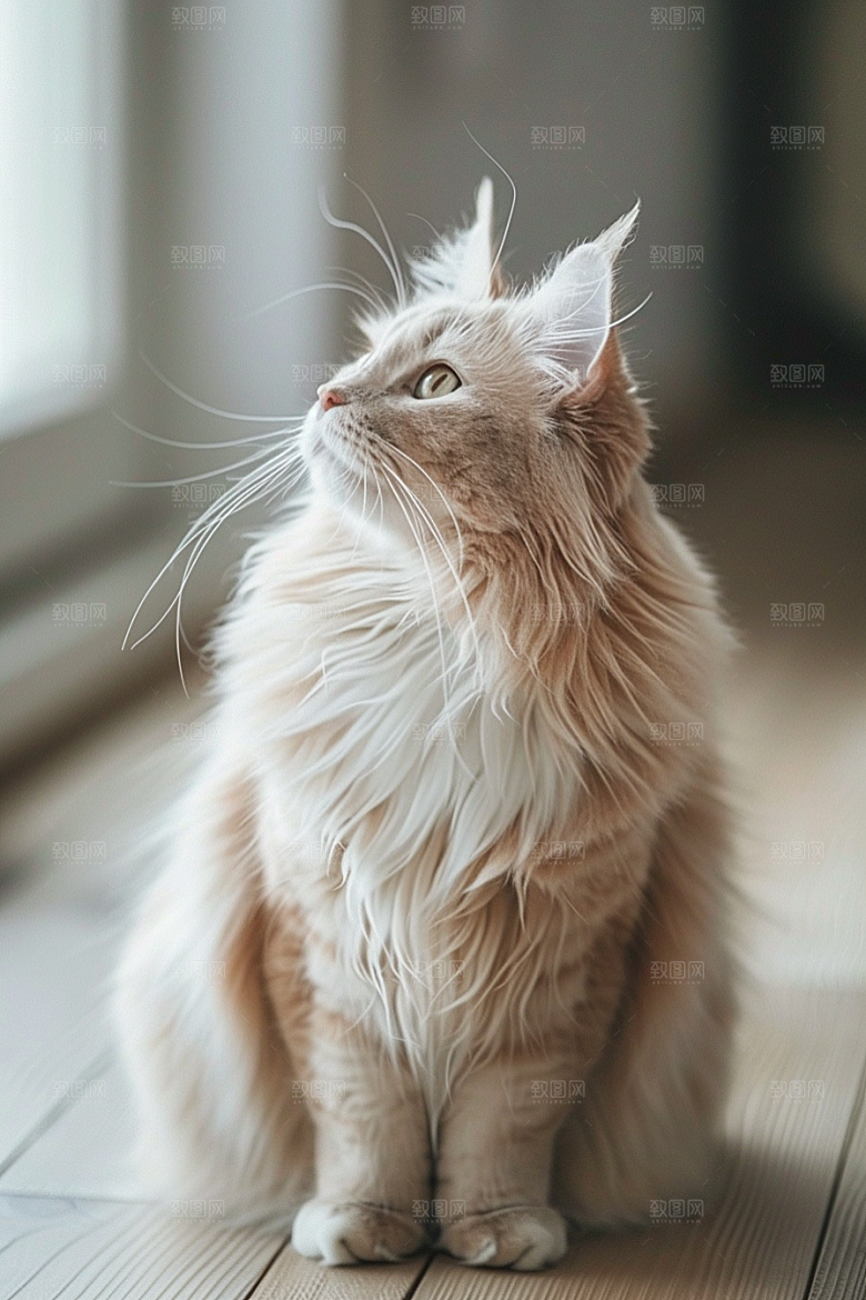 缅因猫长毛猫宠物猫摄影图