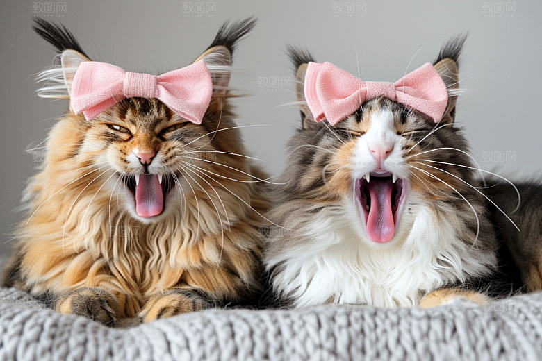 缅因猫宠物猫养宠摄影图