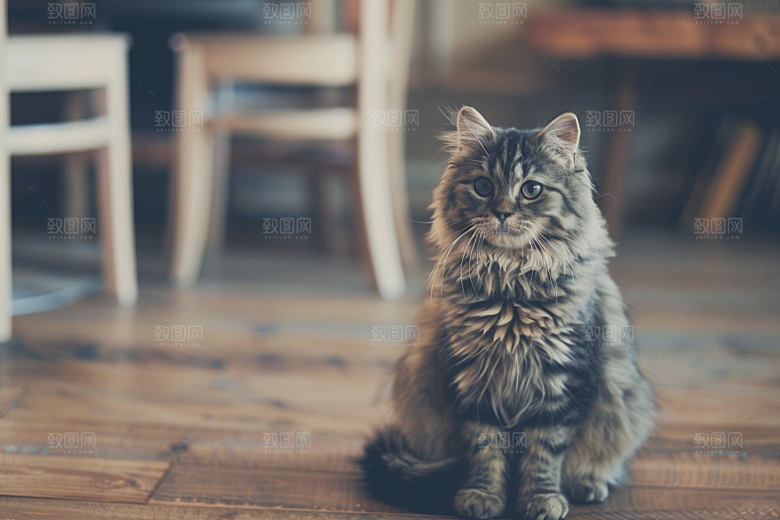 缅因猫品种猫小动物摄影图