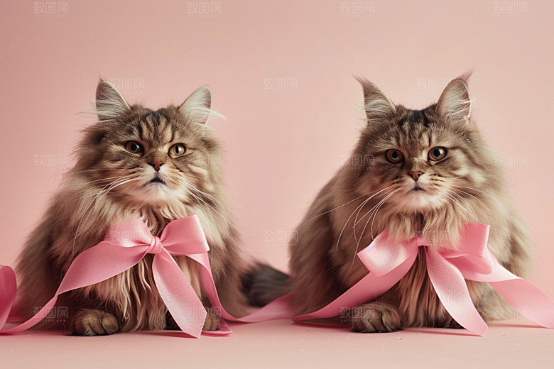缅因猫养宠长毛猫摄影图