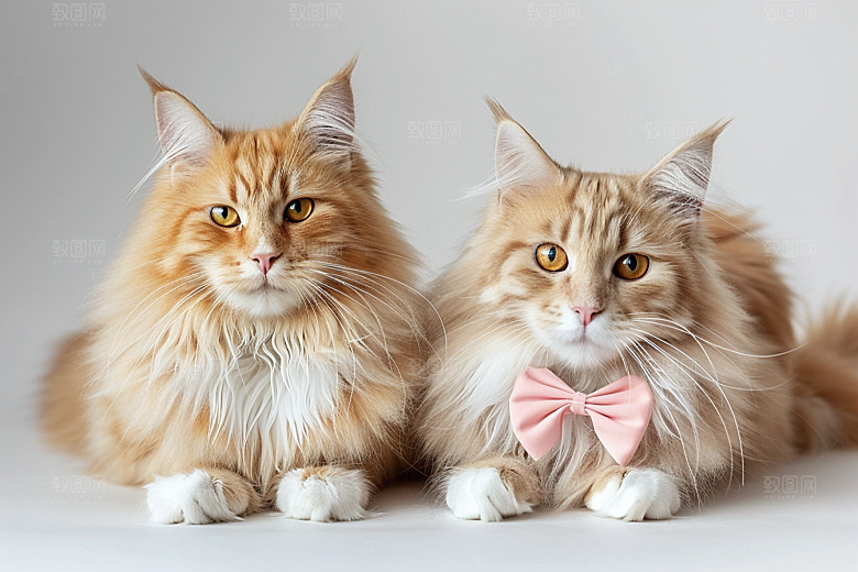 缅因猫毛茸茸高清摄影图