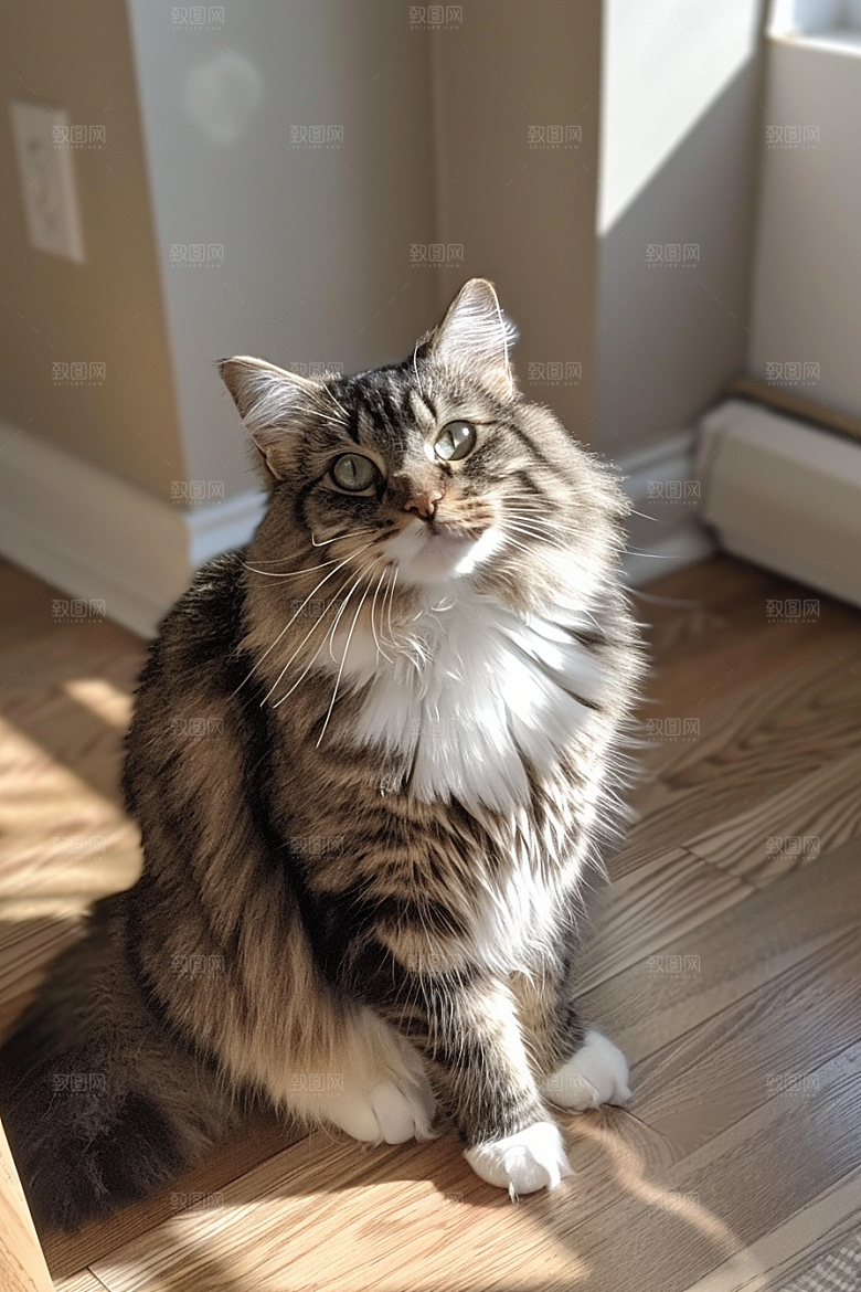 缅因猫宠物猫高清摄影图