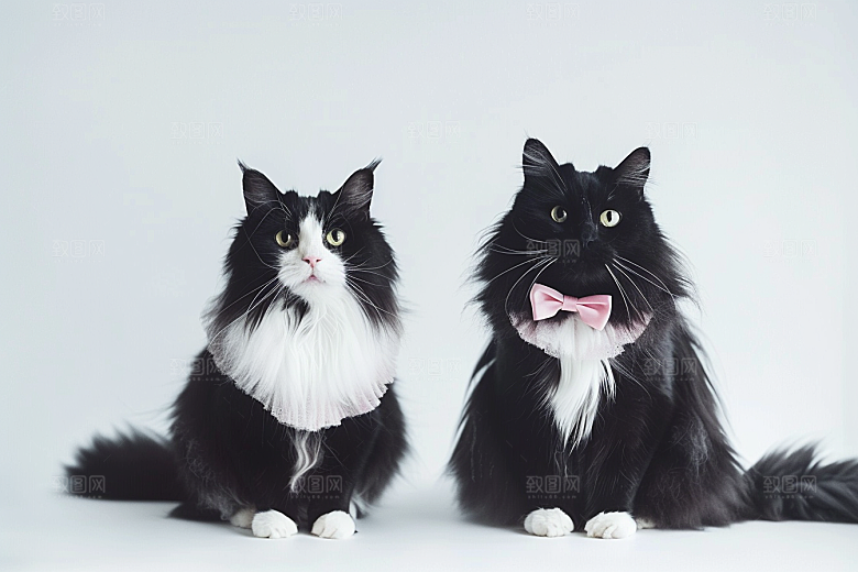 缅因猫家居生活宠物猫摄影图
