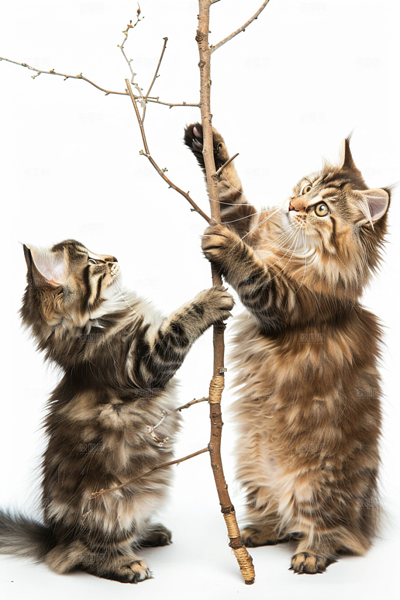 缅因猫长毛猫毛茸茸摄影图