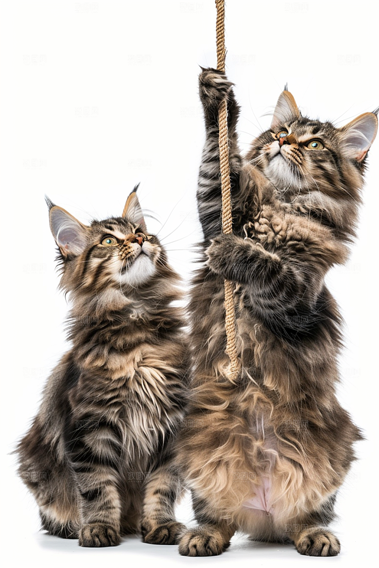 缅因猫长毛猫家居生活摄影图