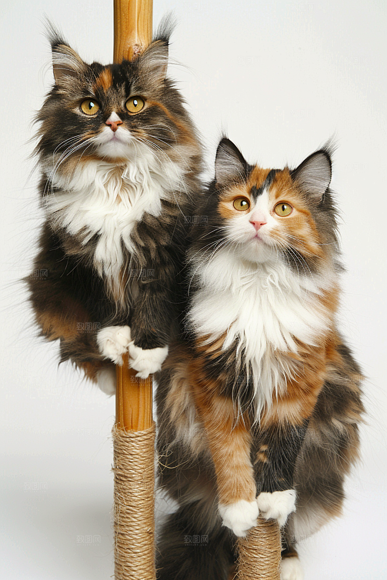 缅因猫小动物家居生活摄影图