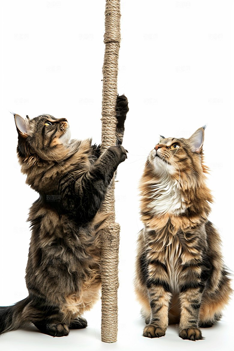 缅因猫宠物猫长毛猫摄影图