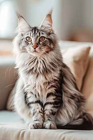 缅因猫小动物品种猫摄影图