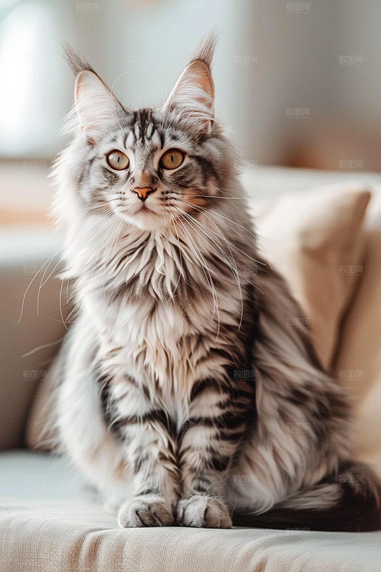 缅因猫小动物品种猫摄影图