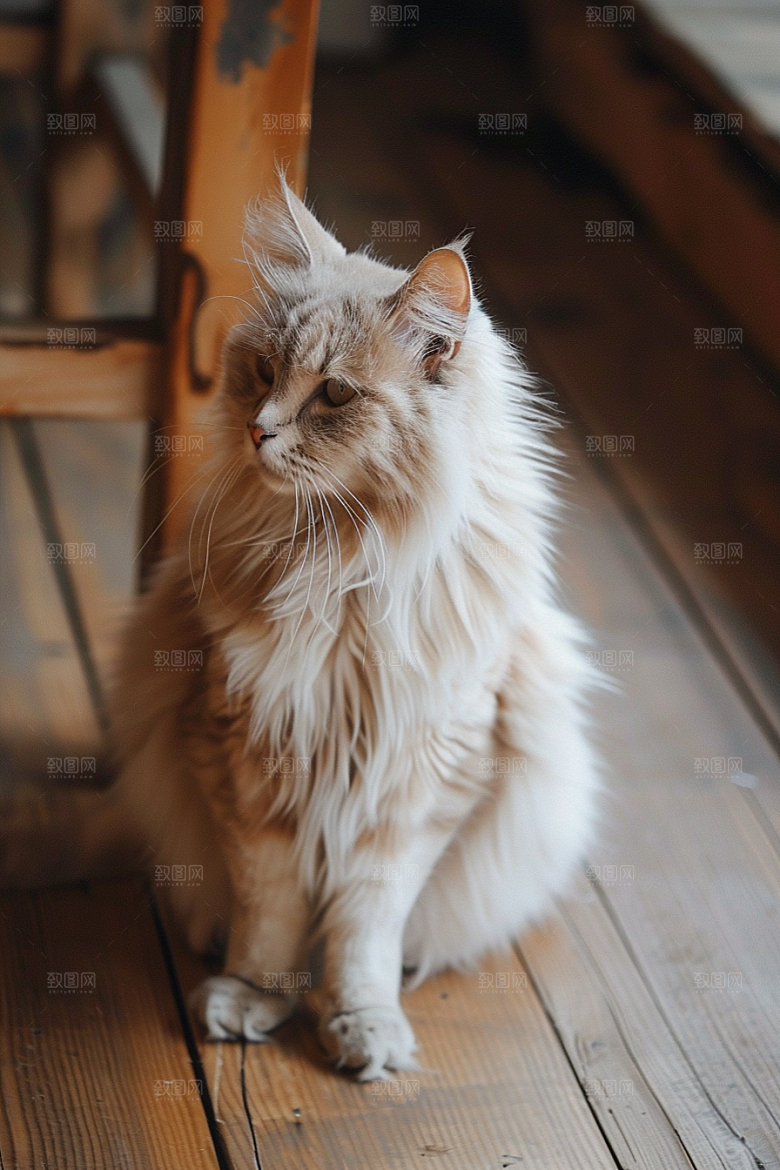 缅因猫宠物猫高清摄影图