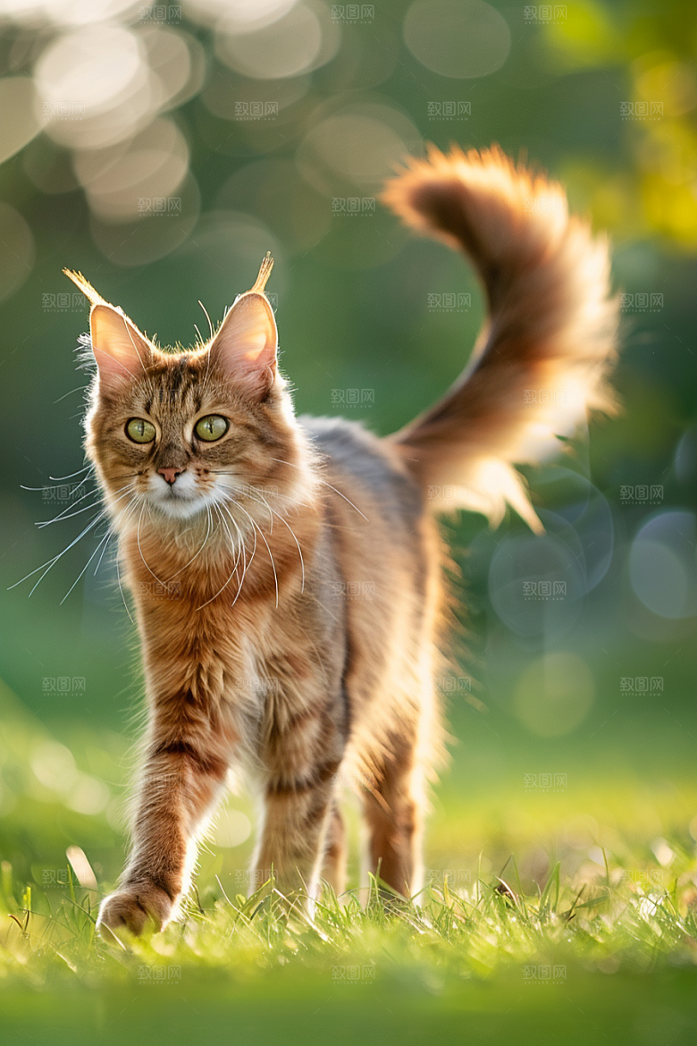 缅因猫长毛猫宠物猫摄影图