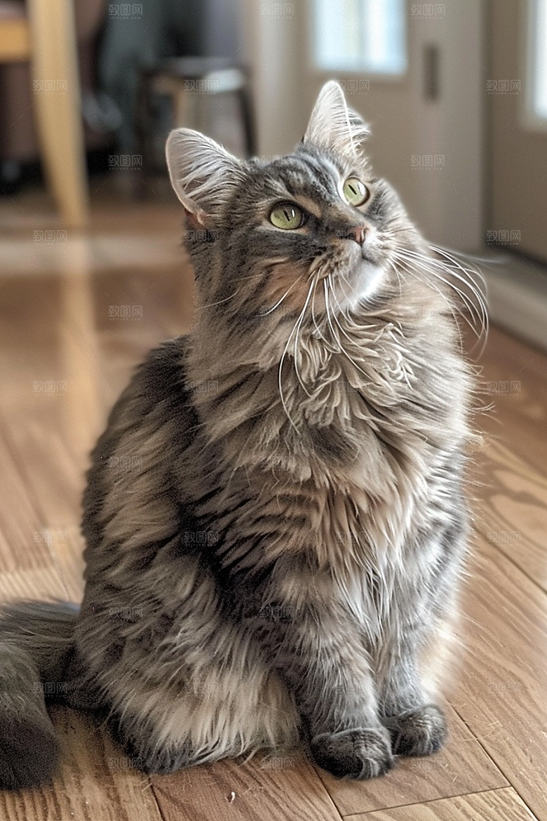 缅因猫长毛猫高清摄影图