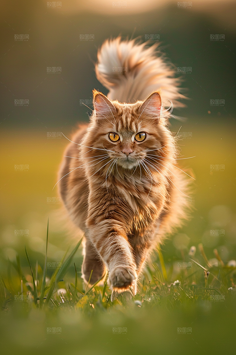 缅因猫毛茸茸陪伴摄影图