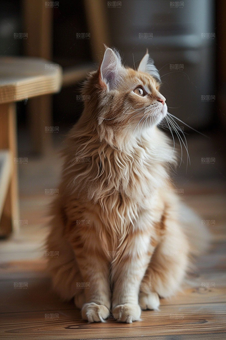 缅因猫毛茸茸高清摄影图