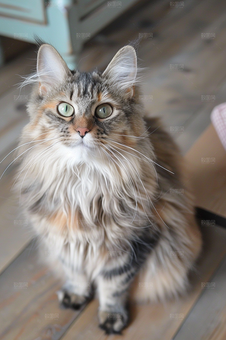 缅因猫宠物猫品种猫摄影图