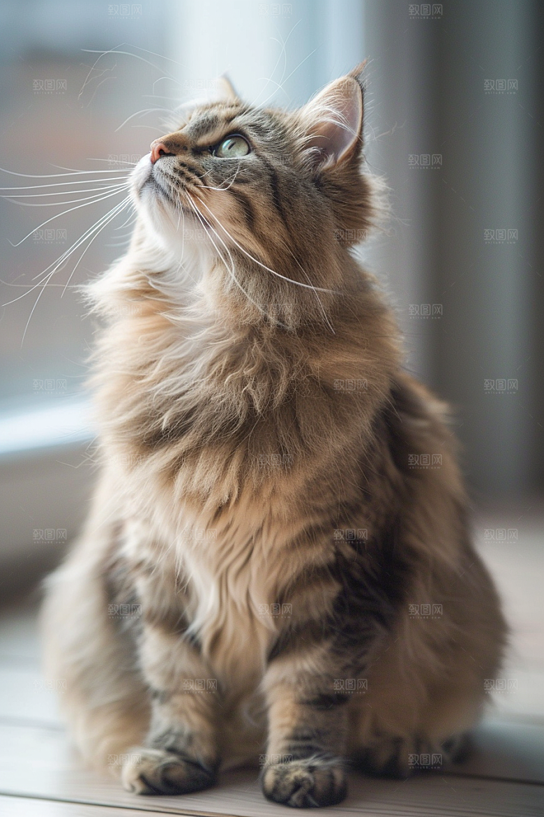 缅因猫长毛猫可爱摄影图