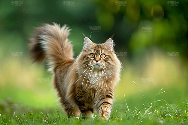 缅因猫毛茸茸养宠摄影图