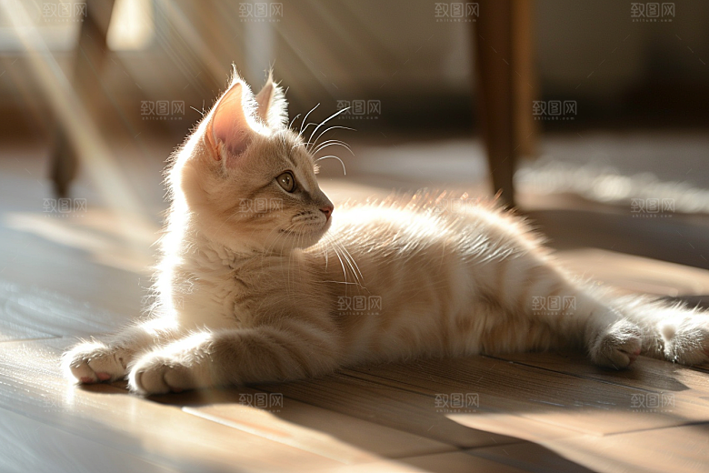 缅因猫品种猫可爱摄影图