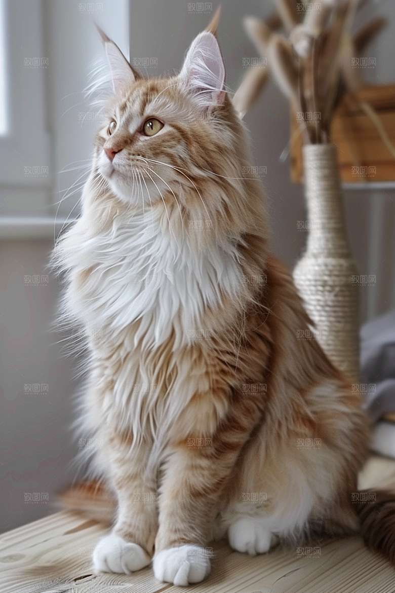 缅因猫长毛猫小动物摄影图