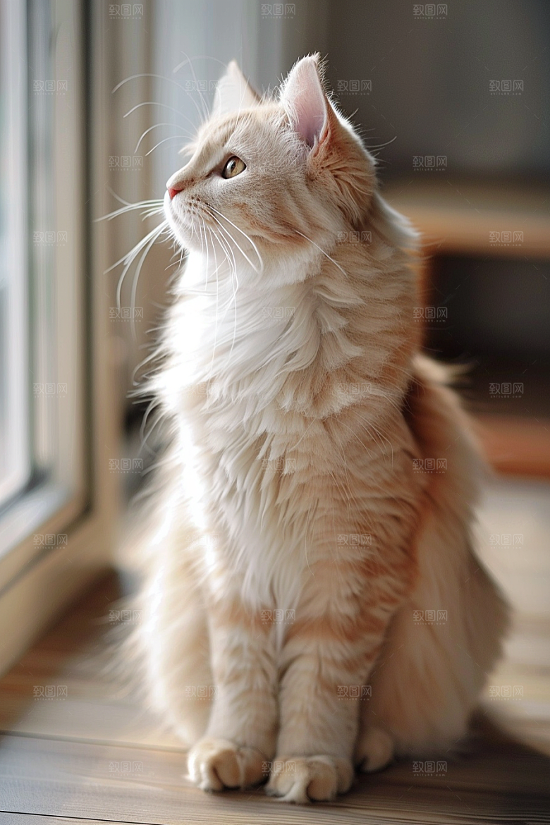 缅因猫品种猫宠物猫摄影图
