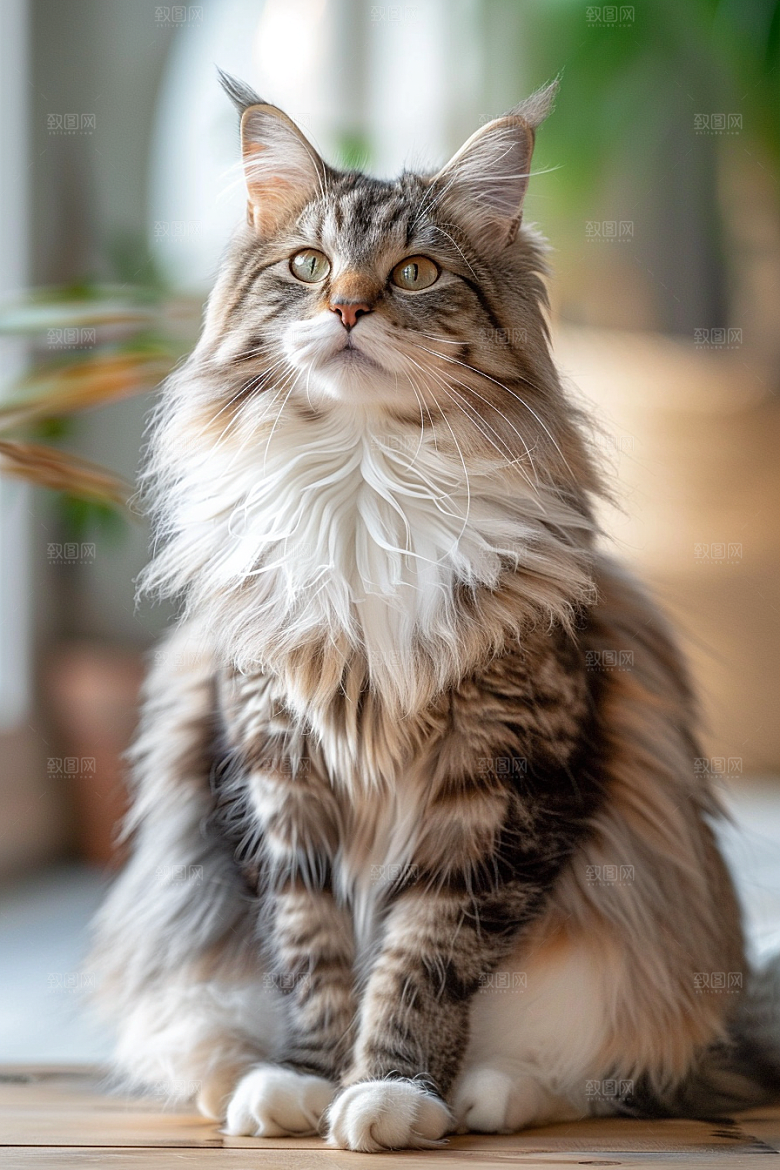 缅因猫养宠宠物猫摄影图