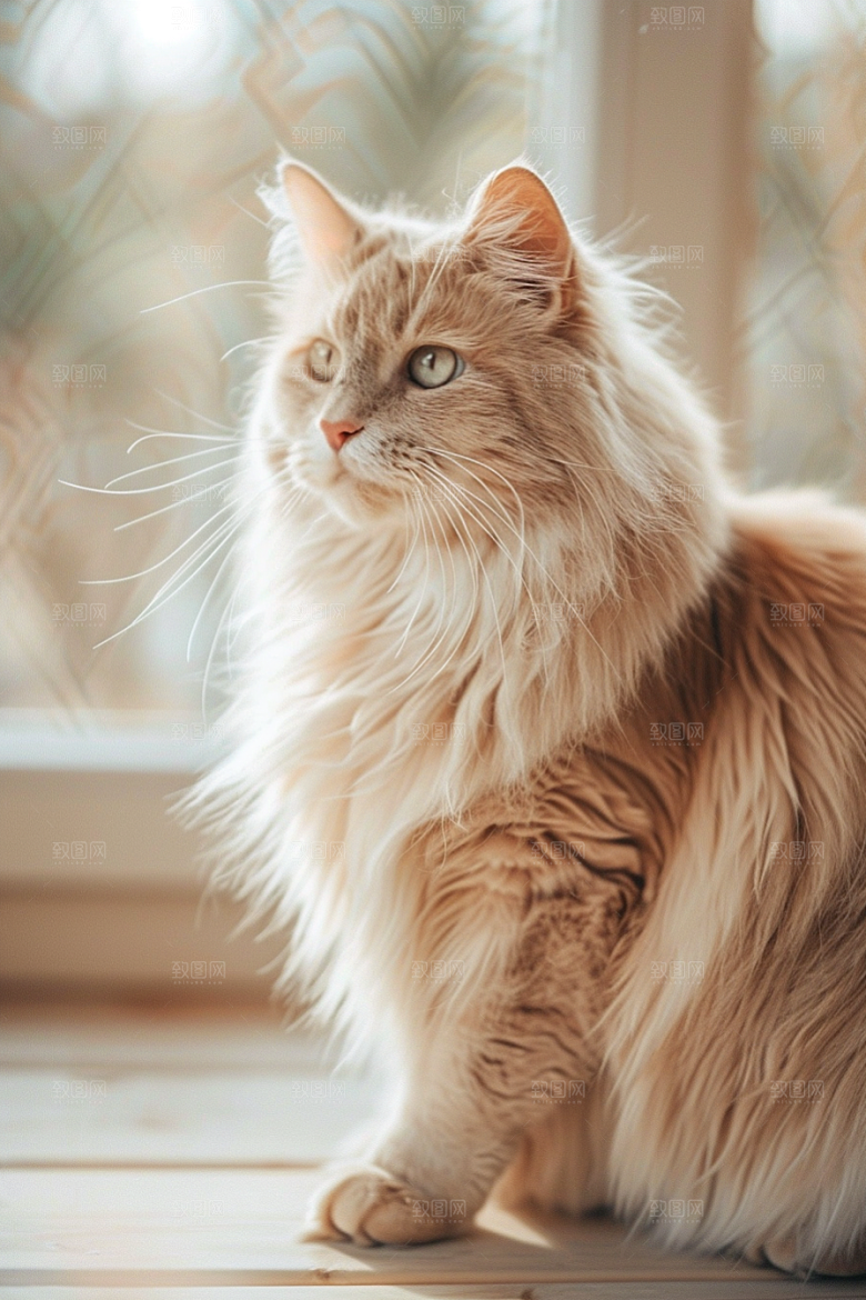 缅因猫可爱养宠摄影图