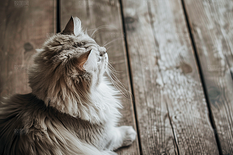 缅因猫长毛猫可爱摄影图