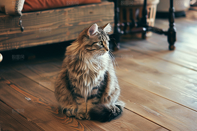 缅因猫高清可爱摄影图