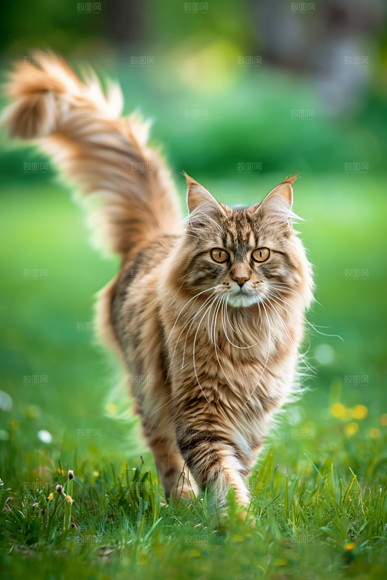 缅因猫小动物养宠摄影图