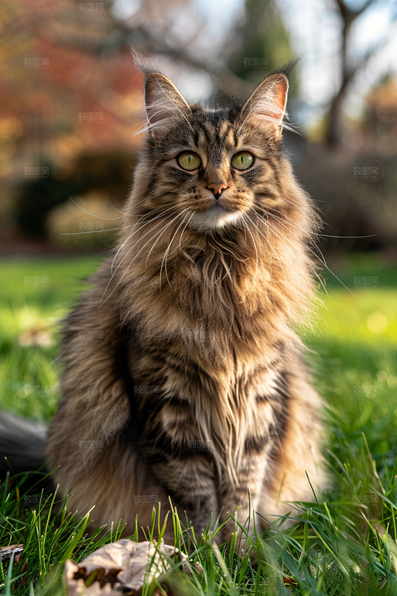 缅因猫小动物毛茸茸摄影图