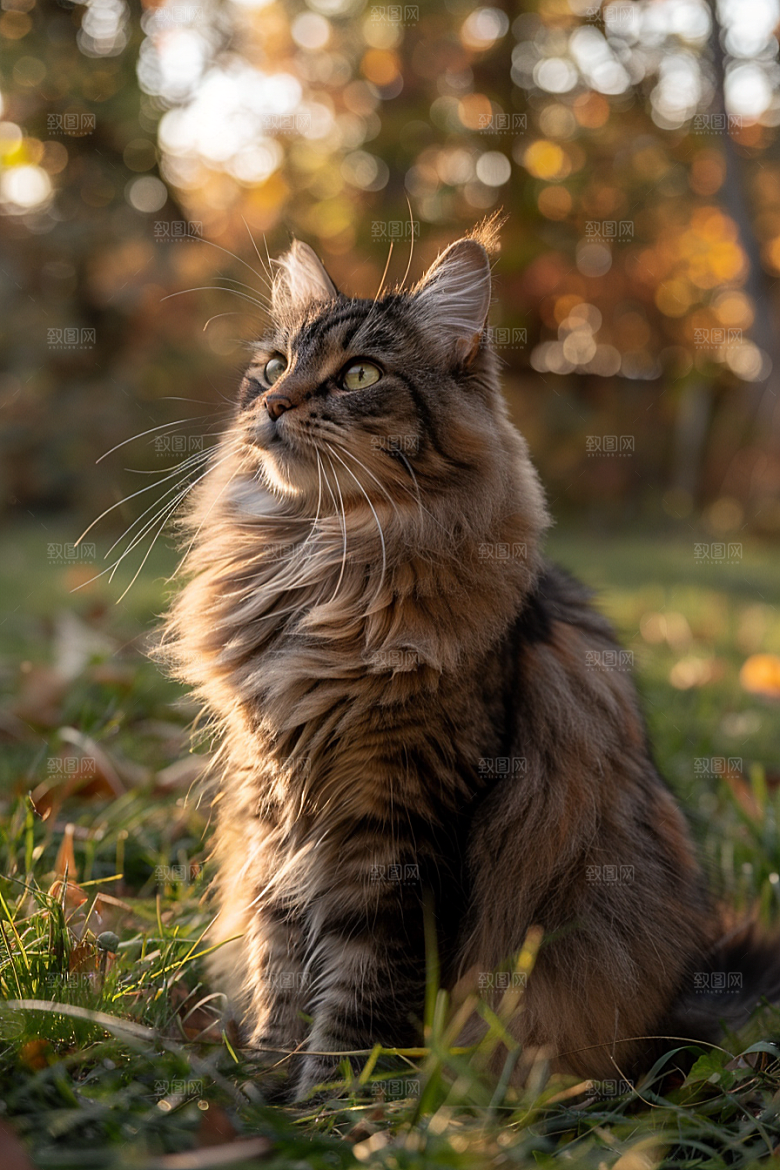 缅因猫长毛猫养宠摄影图