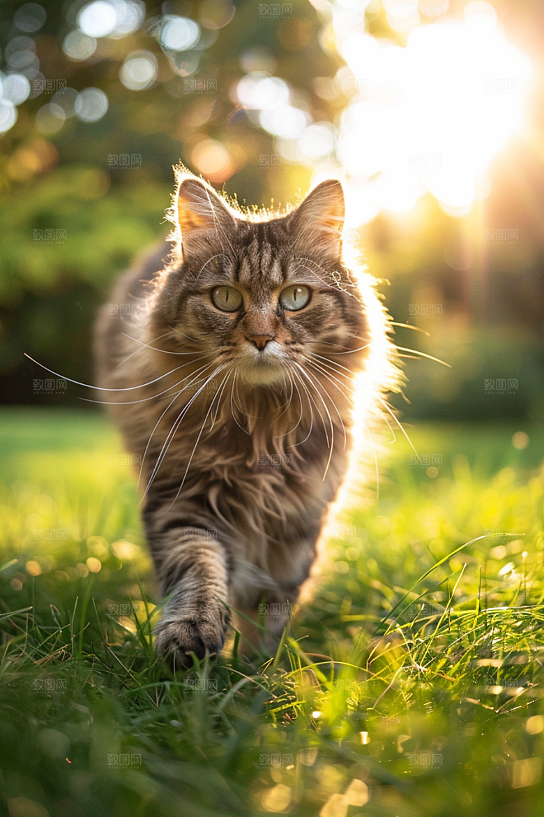 缅因猫宠物猫小动物摄影图
