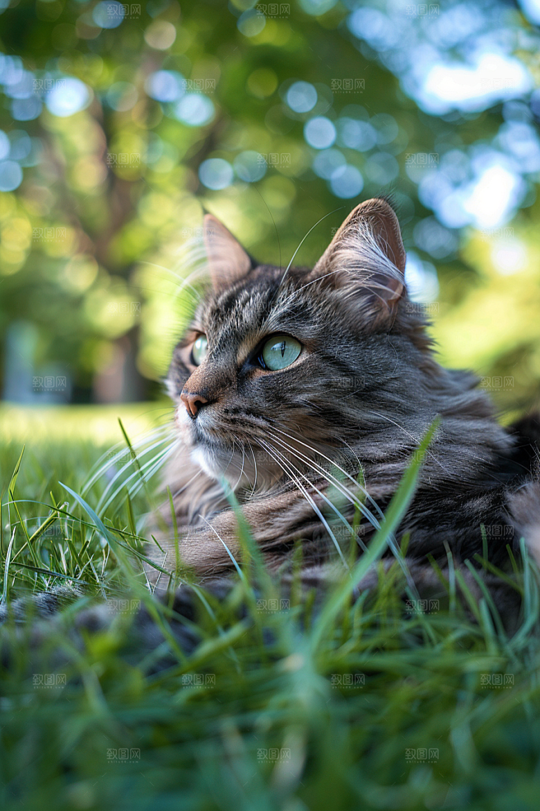 缅因猫毛茸茸养宠摄影图