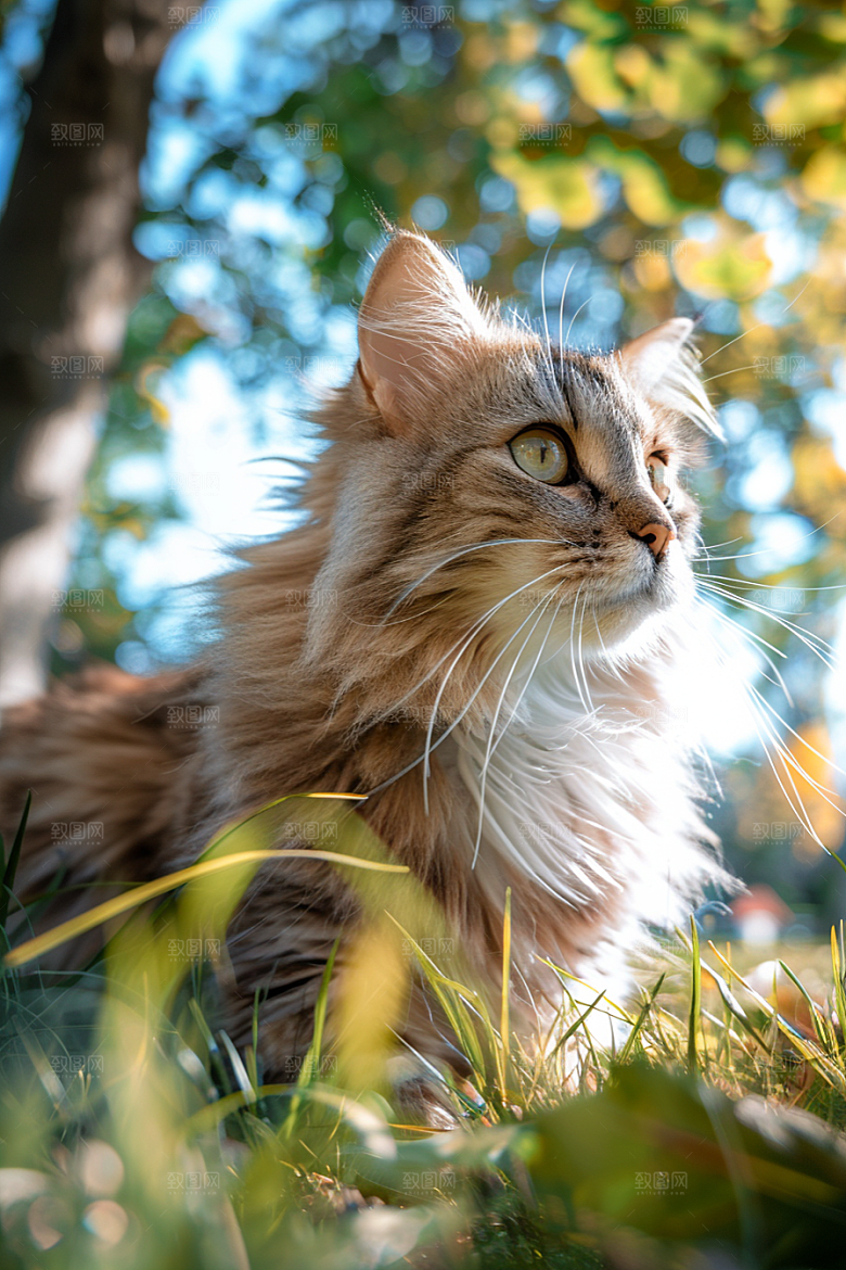 缅因猫小动物养宠摄影图