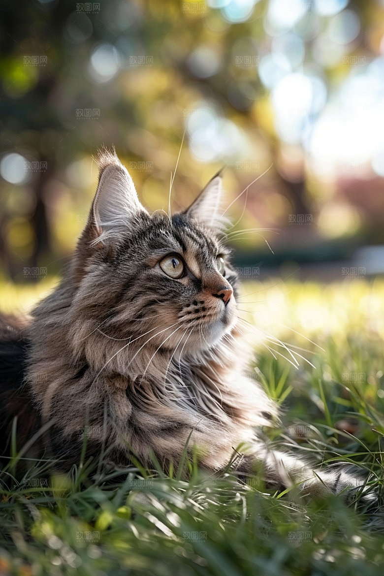 缅因猫宠物猫养宠摄影图