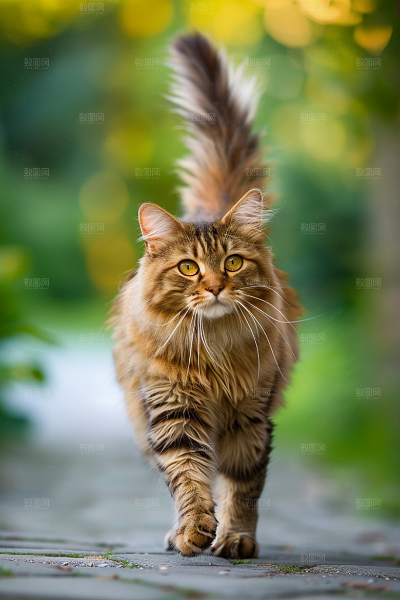 缅因猫宠物猫长毛猫摄影图