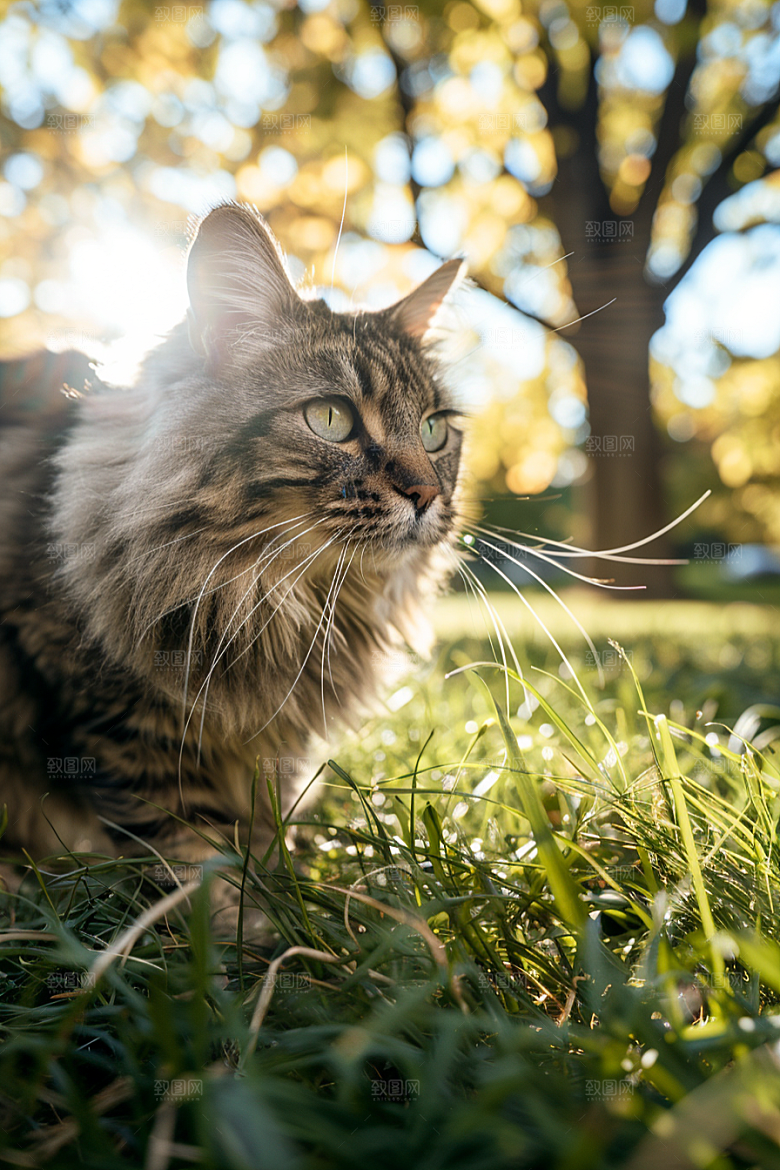 缅因猫宠物猫小动物摄影图