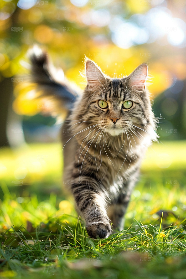 缅因猫宠物猫毛茸茸摄影图