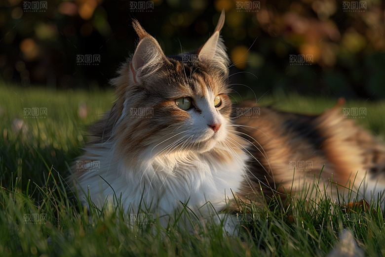 缅因猫小动物可爱摄影图
