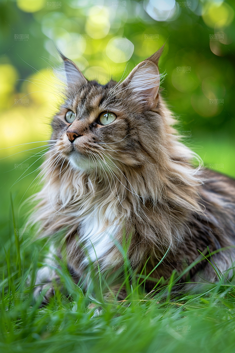 缅因猫小动物毛茸茸摄影图