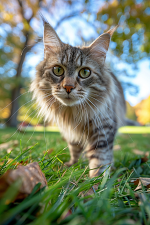 缅因猫毛茸茸高清摄影图