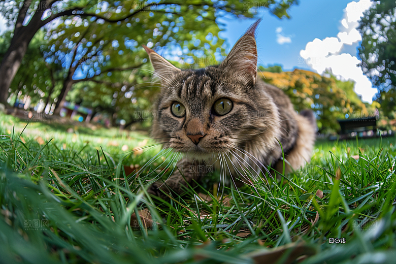 缅因猫长毛猫家居生活摄影图